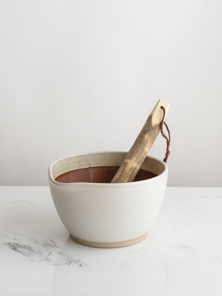 Suribachi Japanese Mortar & Pestle in White