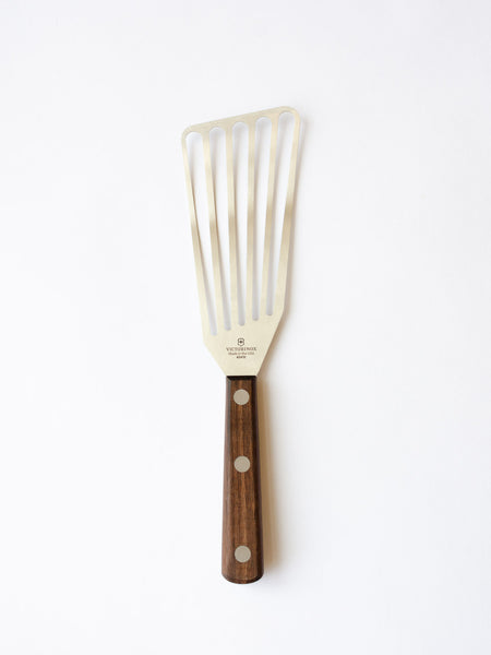 Stainless Steel Fish Spatula With Wooden Handle, Slotted Spatula