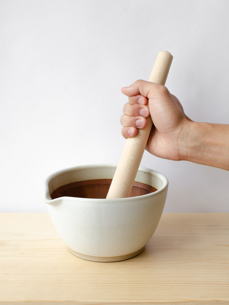 Suribachi Japanese Mortar & Pestle in White