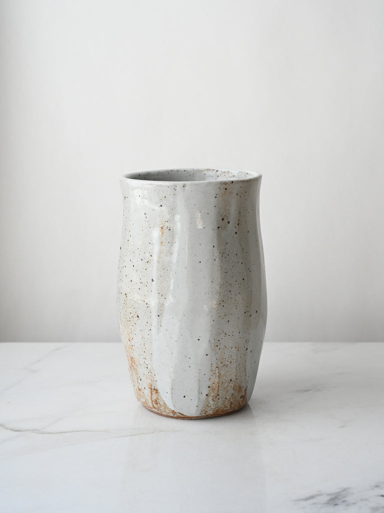 White Faceted Vase