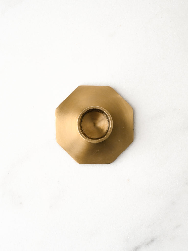 Brass Octagonal Candle Holder