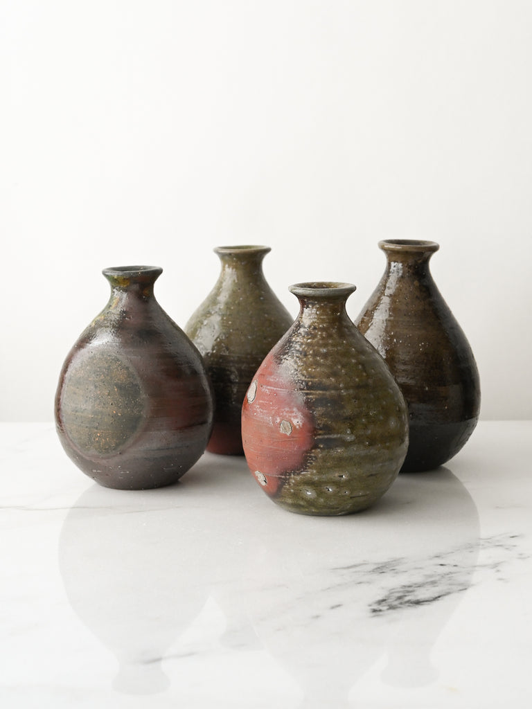 Sake Bottles in Dark Soda Fire
