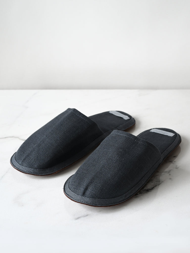 Linen House Slippers in Gris Blue