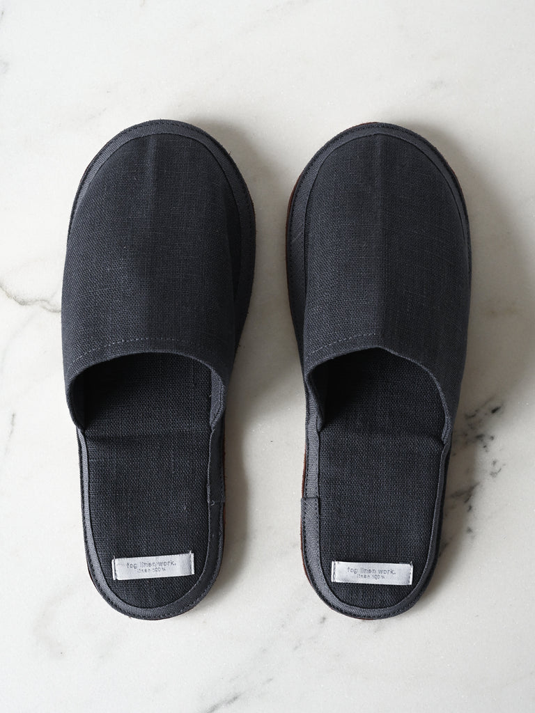 Linen House Slippers in Gris Blue