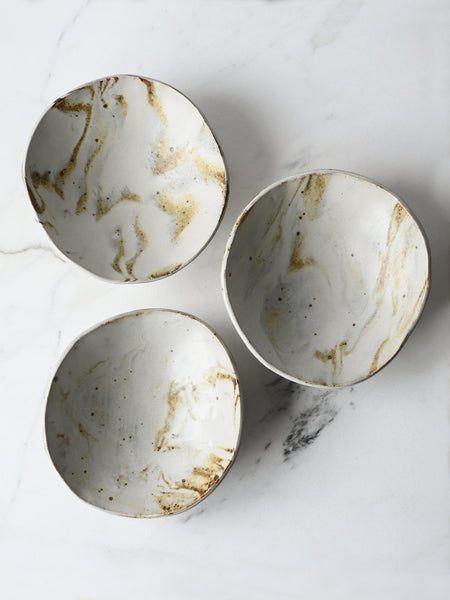 Footed Marbled Dish