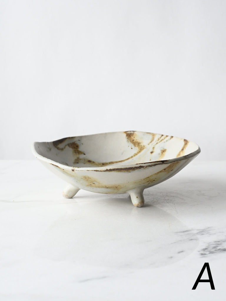 Footed Marbled Dish