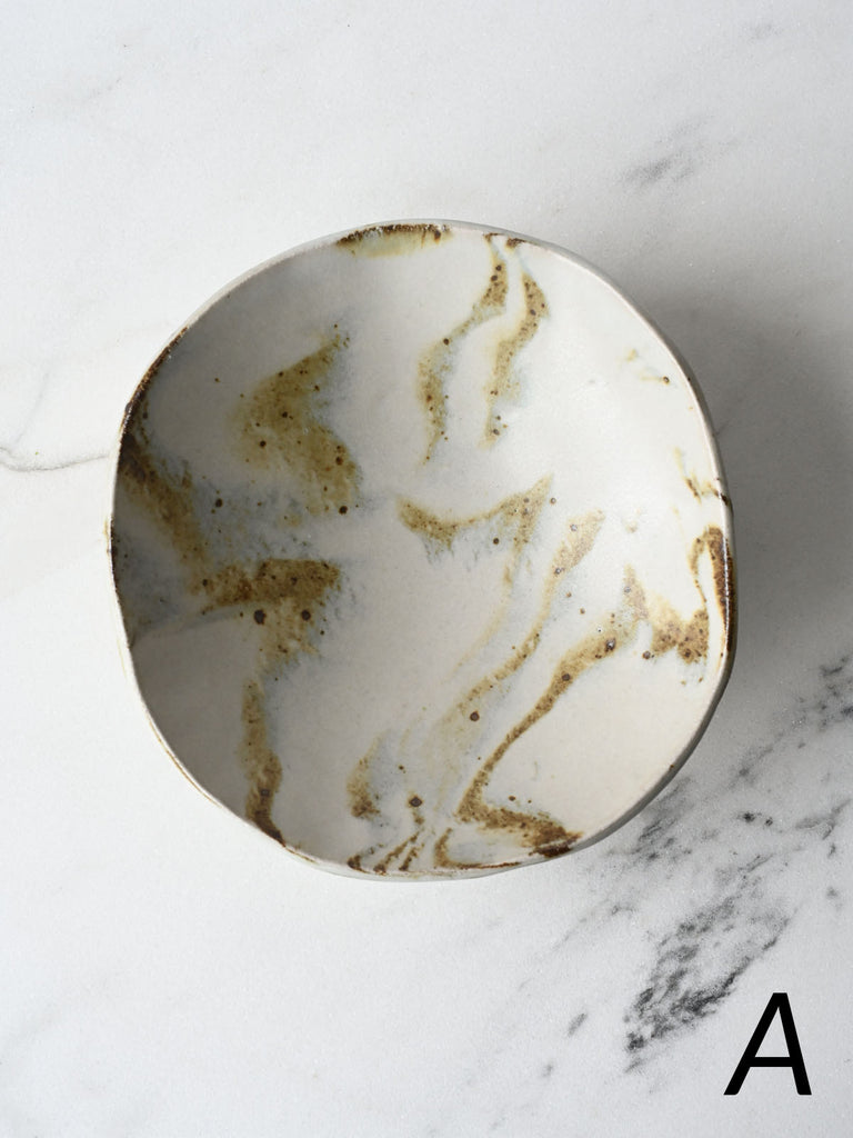 Footed Marbled Dish