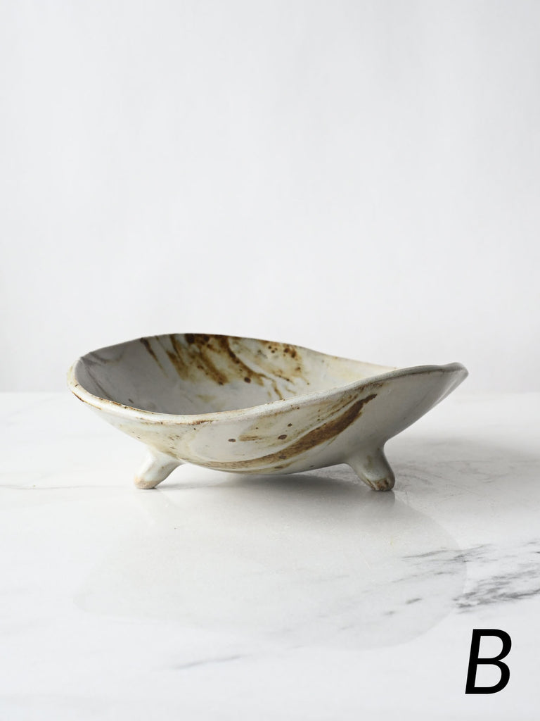 Footed Marbled Dish