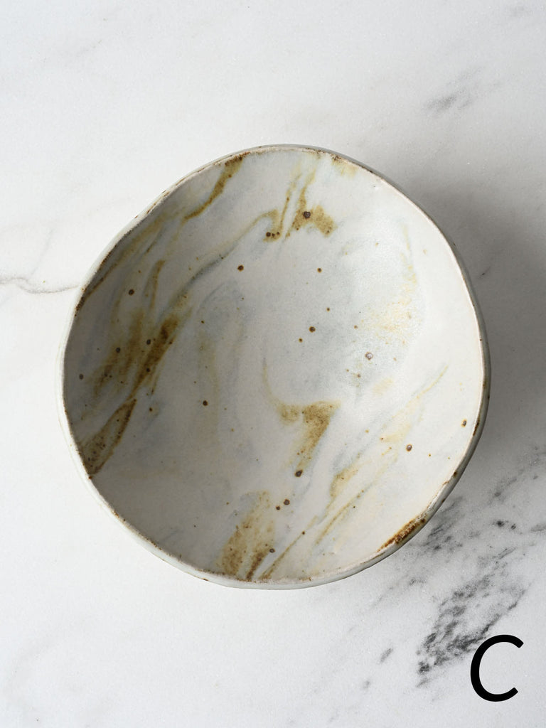 Footed Marbled Dish