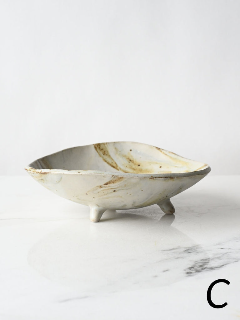 Footed Marbled Dish
