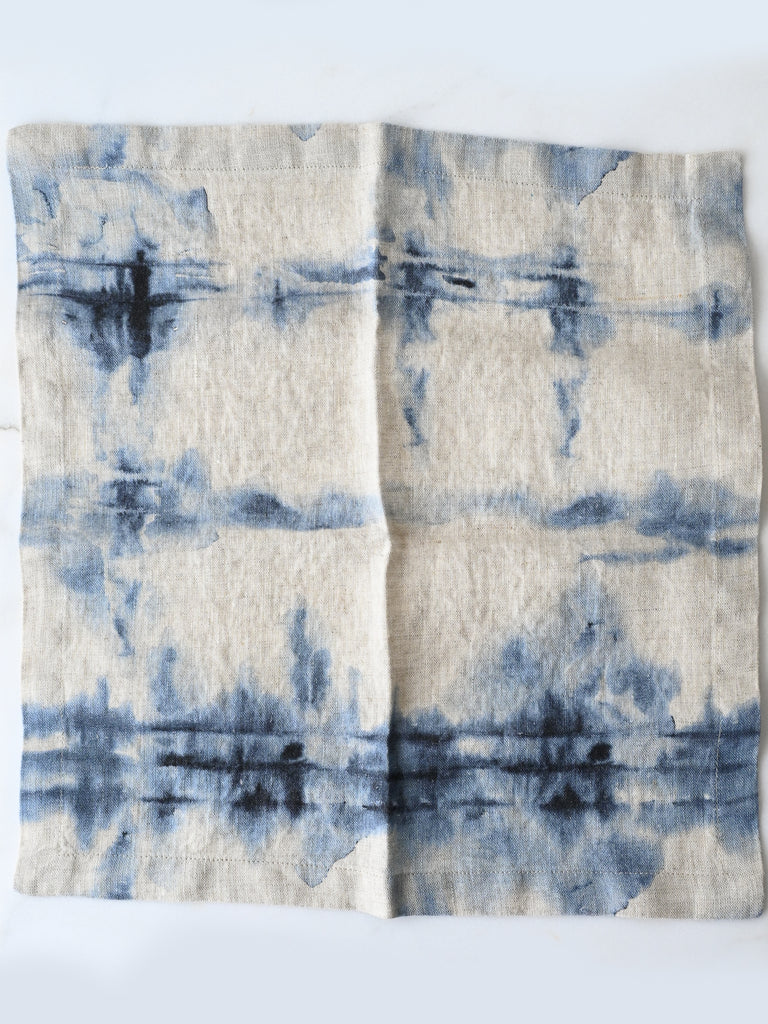 Linen Napkins Set of 2 | Indigo Tie Dye