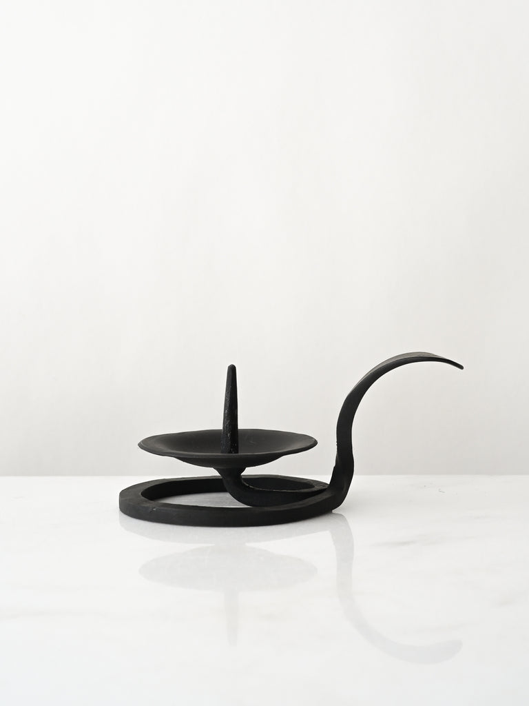 Wrought Iron Handled Candle Stand