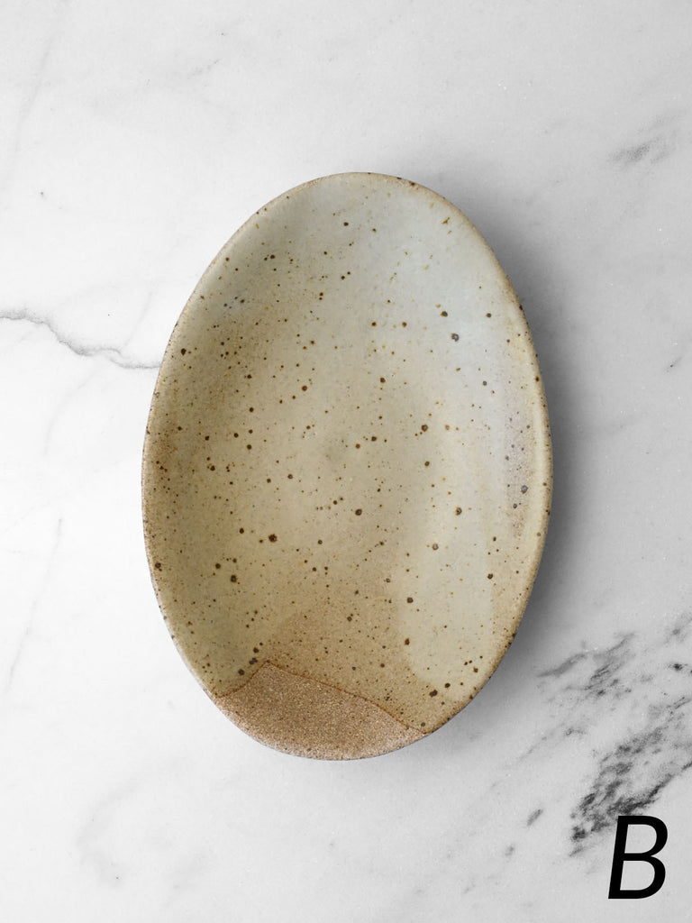 Oval Bowl in Speckled Moss Glaze
