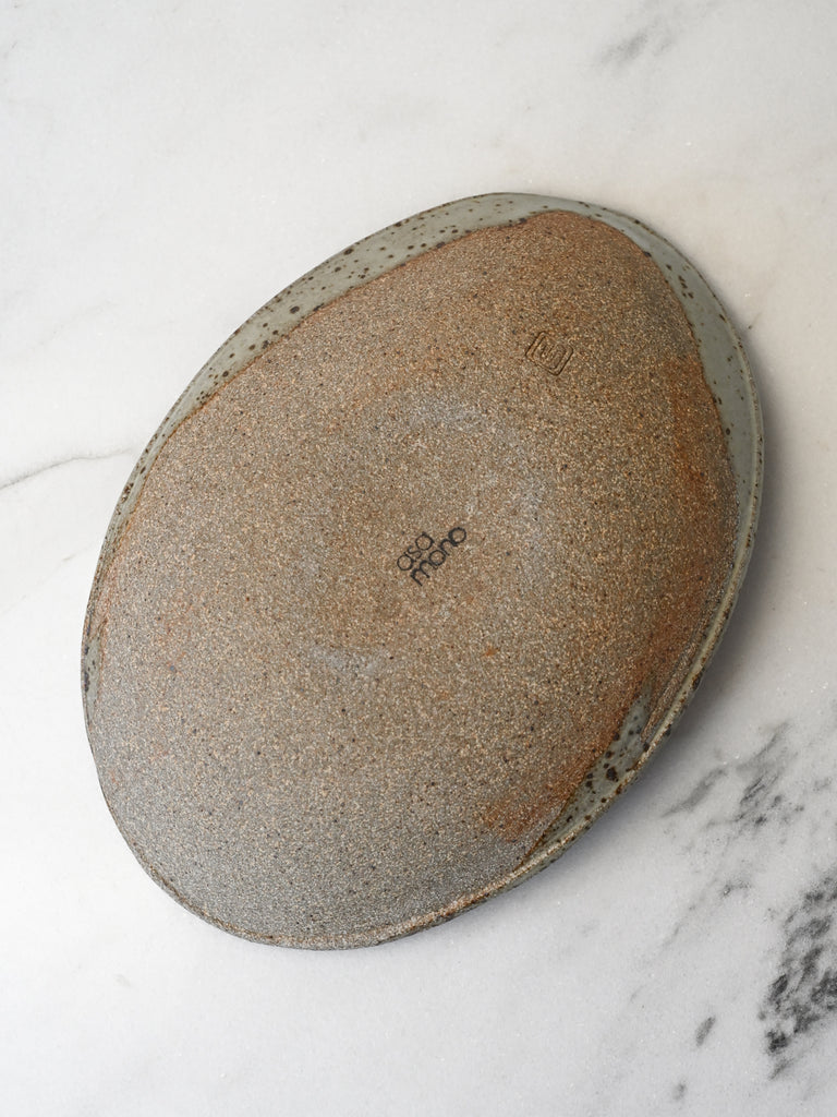 Oval Bowl in Speckled Moss Glaze