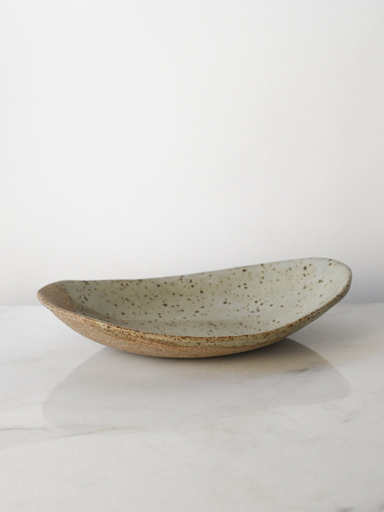 Oval Bowl in Speckled Moss Glaze