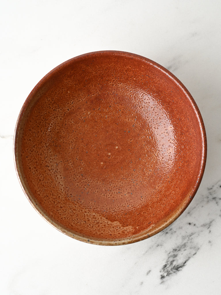 Red Shino Serving Bowl