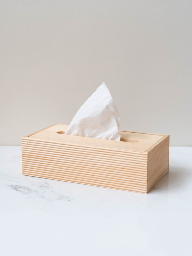 Hinoki Ridged Tissue Box