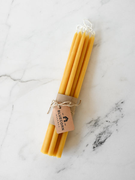 Skinny Beeswax Taper Candles | Set of 10