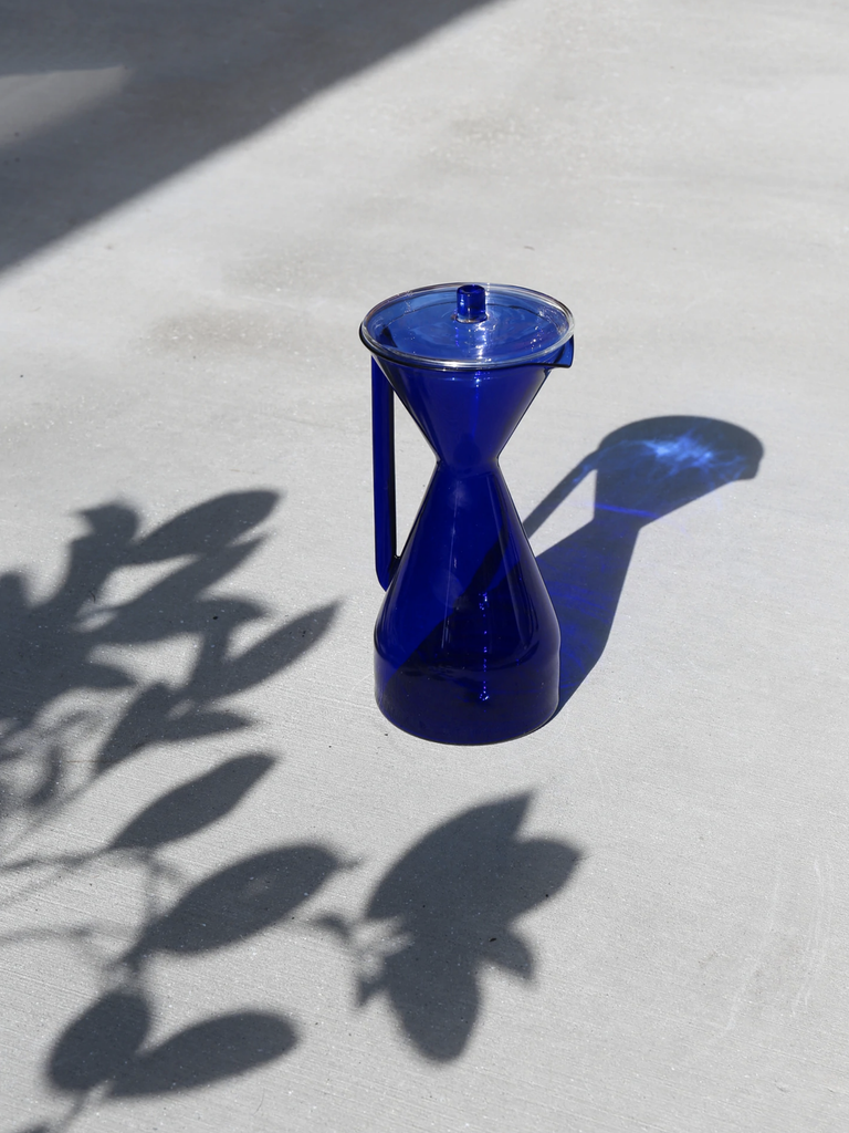 Glass Pour Over Carafe in Cobalt